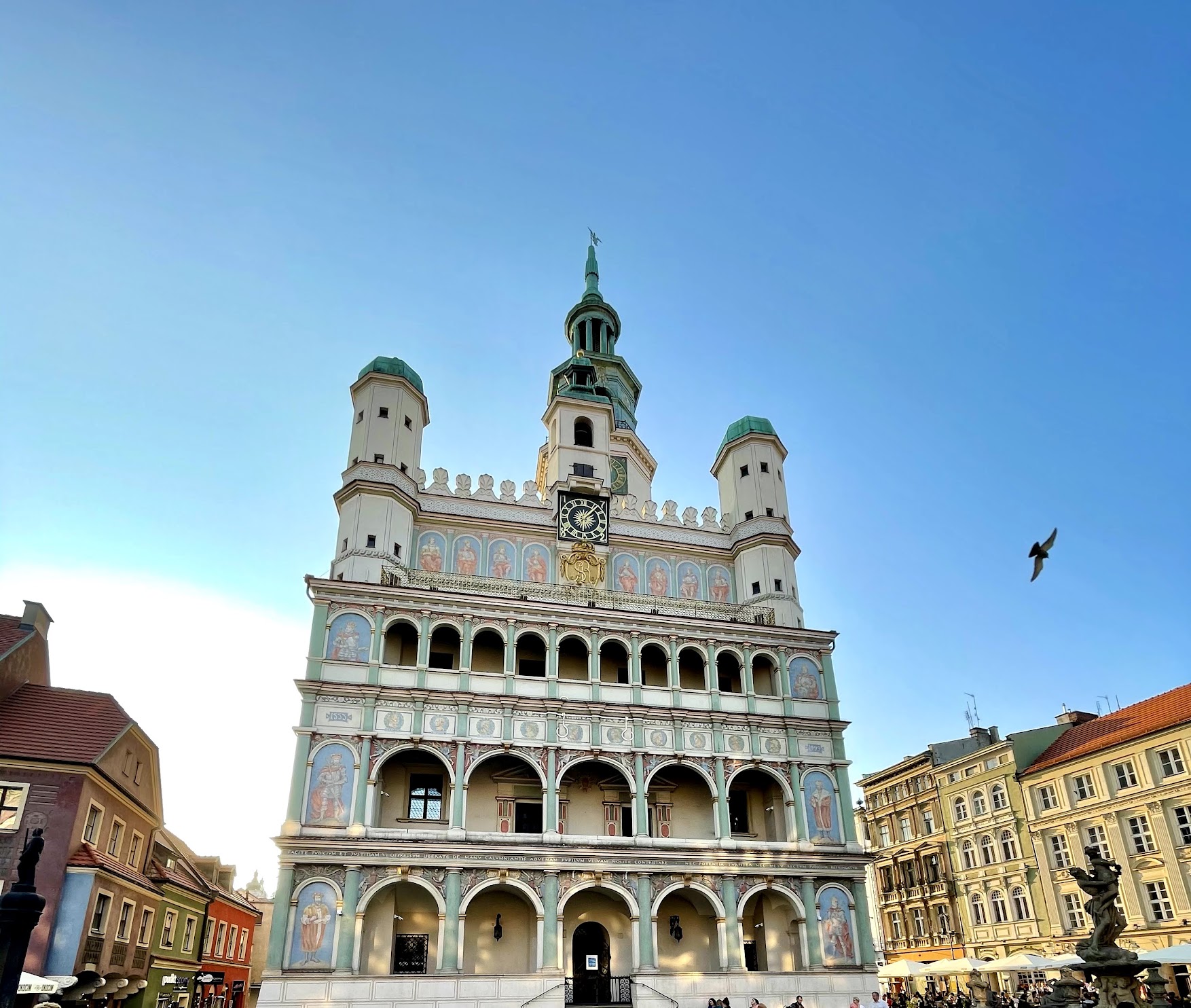 Town hall in Poznan Poland located in the Old Town Square its beautiful, big and blue 